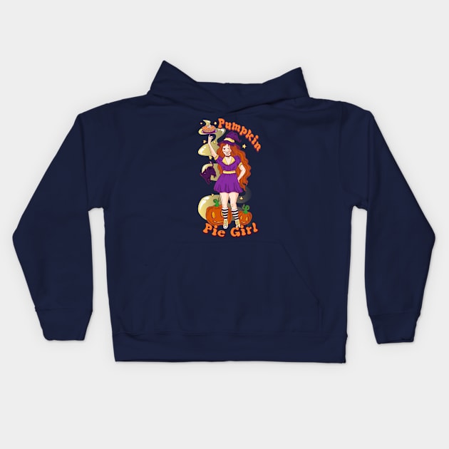 Pumpkin Pie Girl Kids Hoodie by ThaisMelo